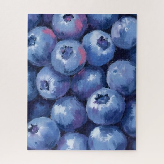 Blaubeeren | Frucht Aquarell Gemalt Puzzle (Vertikal)