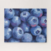 Blaubeeren | Frucht Aquarell Gemalt Puzzle (Horizontal)