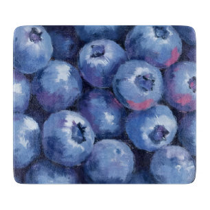 Blaubeeren Frucht Aquarell Gemalt Schneidebrett