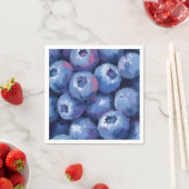 Blaubeeren | Frucht Aquarell Gemalt Serviette (Beispiel)
