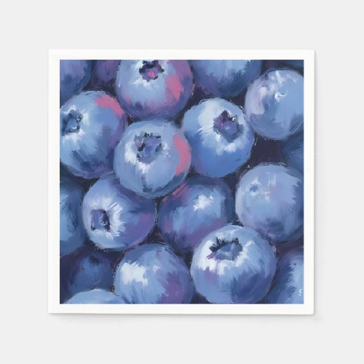 Blaubeeren | Frucht Aquarell Gemalt Serviette (Vorderseite)