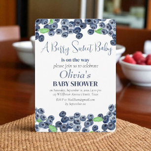 Blaubeeren Frucht Beere Süße Babyparty Einladung