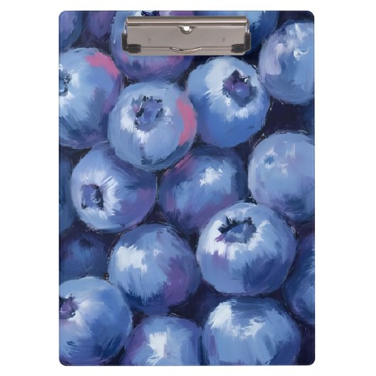 Blaubeeren | Frucht Wasserfarbe Gemalt Klemmbrett (Vorderseite)