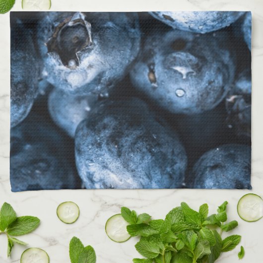 Blaubeeren Früchte Geschirrtuch (Gefaltet)