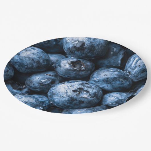 Blaubeeren Früchte Pappteller (Schrägansicht)