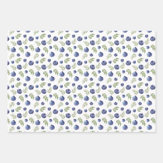 Blaubeeren Geschenkpapier Set (Vorderseite)