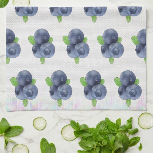 Blaubeeren Geschirrtuch (Gefaltet)