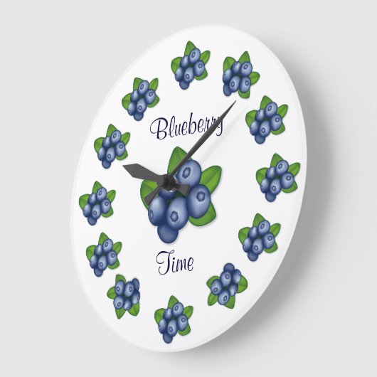 Blaubeeren Große Wanduhr (Winkel)