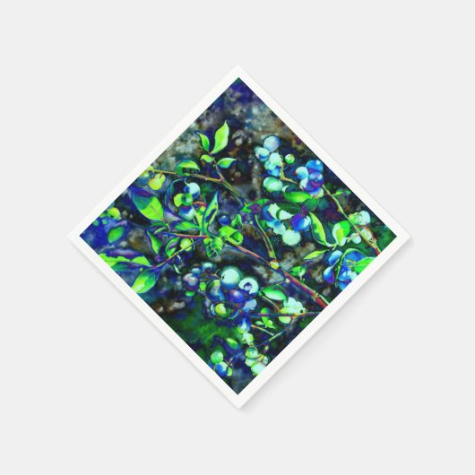 Blaubeeren - grün serviette (Ecke)