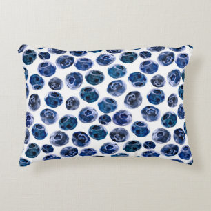 Blaubeeren: illustrierte Wasserfarbe. Dekokissen
