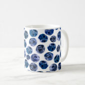 Blaubeeren: illustrierte Wasserfarbe. Kaffeetasse (VorderseiteRechts)