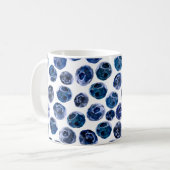 Blaubeeren: illustrierte Wasserfarbe. Kaffeetasse (Vorderseite Links)