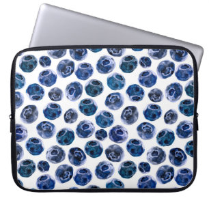 Blaubeeren: illustrierte Wasserfarbe. Laptopschutzhülle