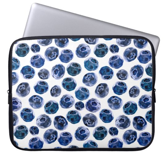Blaubeeren: illustrierte Wasserfarbe. Laptopschutzhülle (Vorderseite)