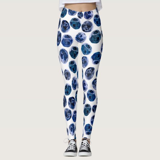 Blaubeeren: illustrierte Wasserfarbe. Leggings (Vorderseite)