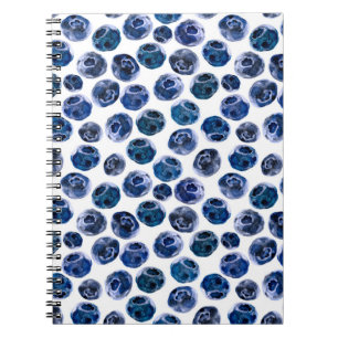 Blaubeeren: illustrierte Wasserfarbe. Notizblock