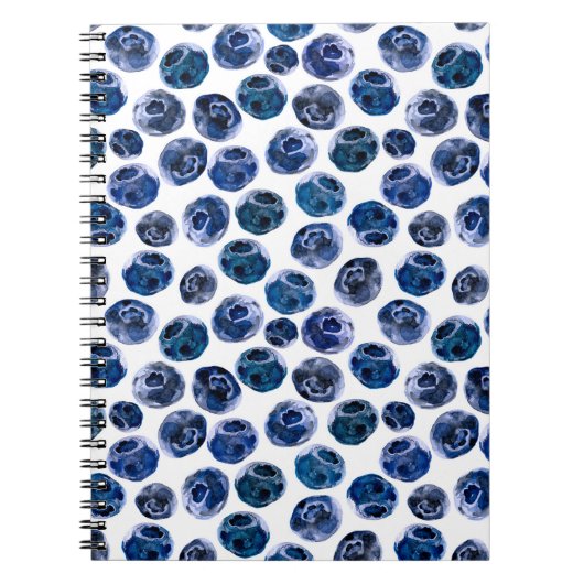 Blaubeeren: illustrierte Wasserfarbe. Notizblock (Vorderseite)