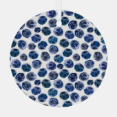 Blaubeeren: illustrierte Wasserfarbe. Ornament Aus Glas (Rückseite)