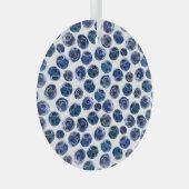 Blaubeeren: illustrierte Wasserfarbe. Ornament Aus Glas (Vorderseite Rechts)