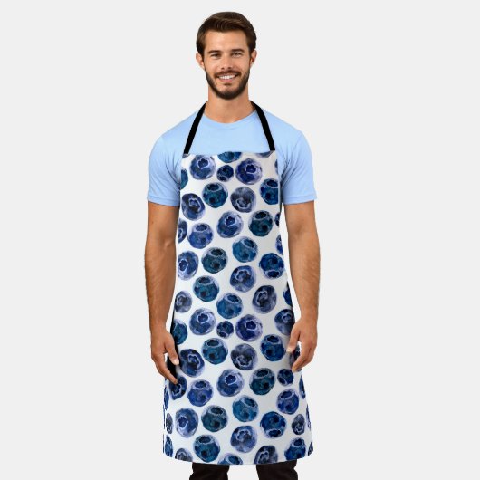 Blaubeeren: illustrierte Wasserfarbe. Schürze (Getragen)