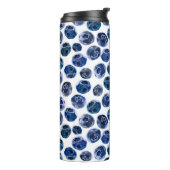 Blaubeeren: illustrierte Wasserfarbe. Thermosbecher (Nach links gedreht)
