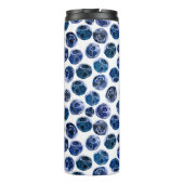 Blaubeeren: illustrierte Wasserfarbe. Thermosbecher (Rückseite)