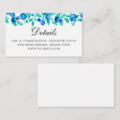 Blaubeeren im Wasser. Einzelheiten zur Hochzeit vo Begleitkarte (Vorne/Hinten)