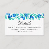 Blaubeeren im Wasser. Einzelheiten zur Hochzeit vo Begleitkarte (Vorderseite)