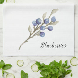 Blaubeeren in Aquarellen auf Branchen Geschirrtuch