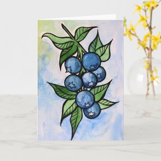 Blaubeeren Karte (Gelbe Blume)