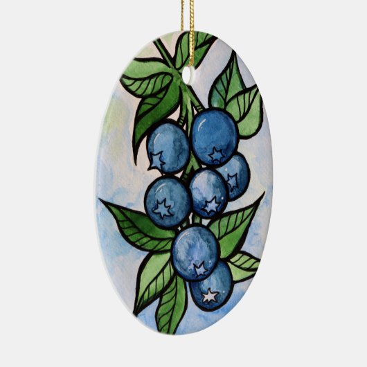 Blaubeeren Keramik Ornament (Rechts)