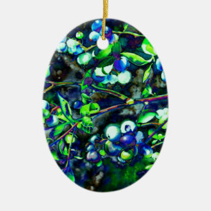 Blaubeeren Keramik Ornament