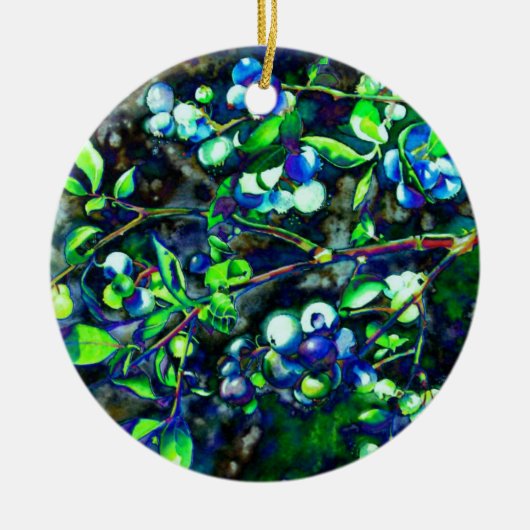 Blaubeeren Keramik Ornament (Vorne)