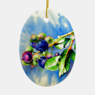 Blaubeeren Keramik Ornament