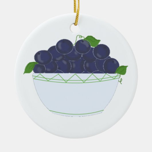 Blaubeeren Keramik Ornament (Vorne)