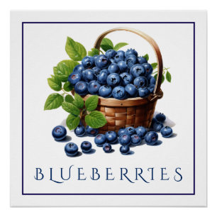Blaubeeren Küchenkunstposter für die Inneneinricht Poster