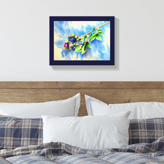 Blaubeeren Leinwanddruck (Insitu (Schlafzimmer))