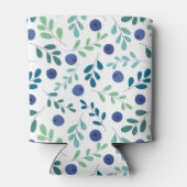 Blaubeeren mit Muster für grüne Blätter Dosenkühler (Rückseite)