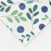 Blaubeeren mit Muster für grüne Blätter Fleecedecke (Ecke)