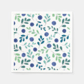 Blaubeeren mit Muster für grüne Blätter Serviette (Vorderseite)