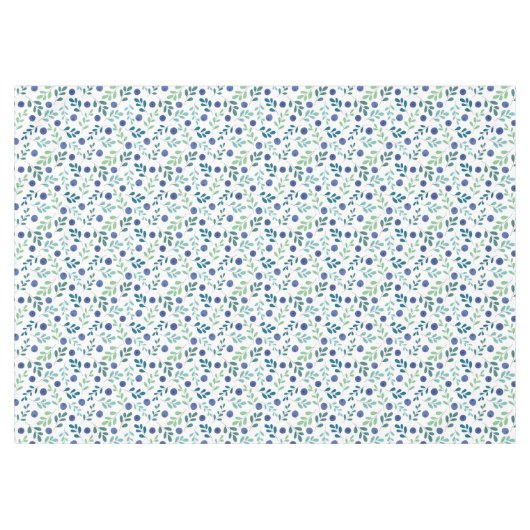 Blaubeeren mit Muster für grüne Blätter Tischdecke (Vorderseite (Horizontal))
