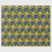 Blaubeeren mit Regentropfen Geschenkpapier (Flach)