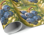 Blaubeeren mit Regentropfen Geschenkpapier (Rolleneckpunkt)
