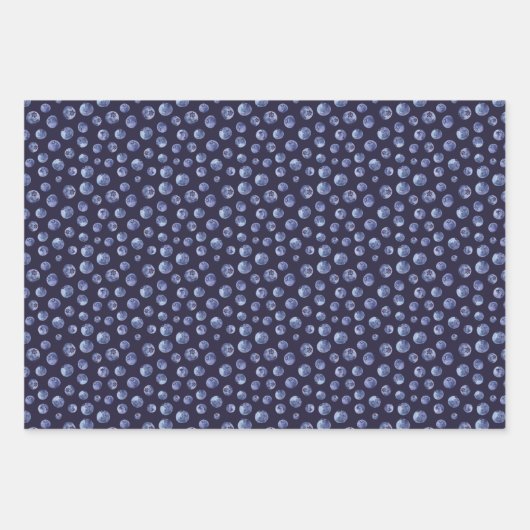 Blaubeeren-Muster Geschenkpapier Set (Vorderseite)