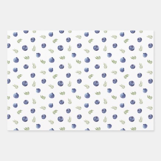 Blaubeeren-Muster Geschenkpapier Set (Vorderseite 2)