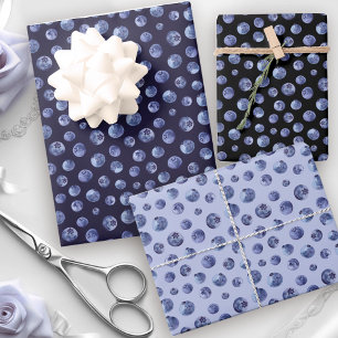 Blaubeeren-Muster Geschenkpapier Set