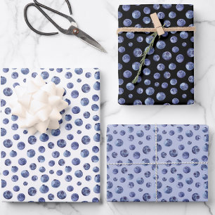Blaubeeren-Muster Geschenkpapier Set
