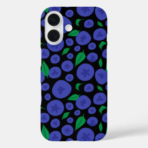 Blaubeeren Nahtloses Muster iPhone 16 Hülle
