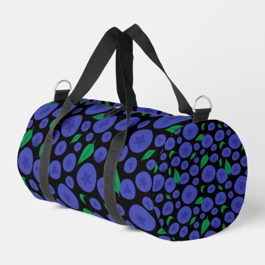 Blaubeeren Nahtloses Muster Duffle Bag (Linke Seite)