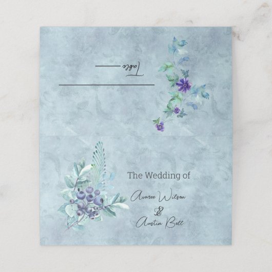 Blaubeeren Name Platzkarte (Außenseite Aufgefaltet)